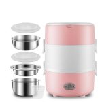 lunch box chauffante rose à 3 étages