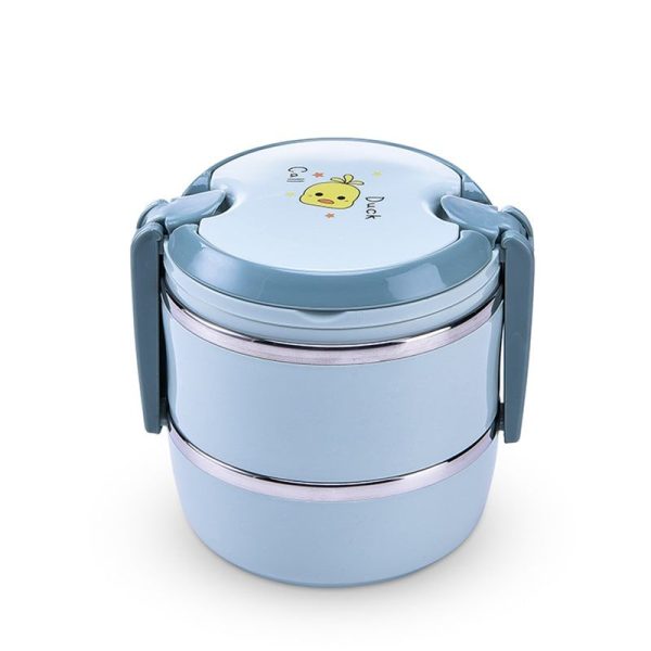 lunch box ronde bleue 3 étages