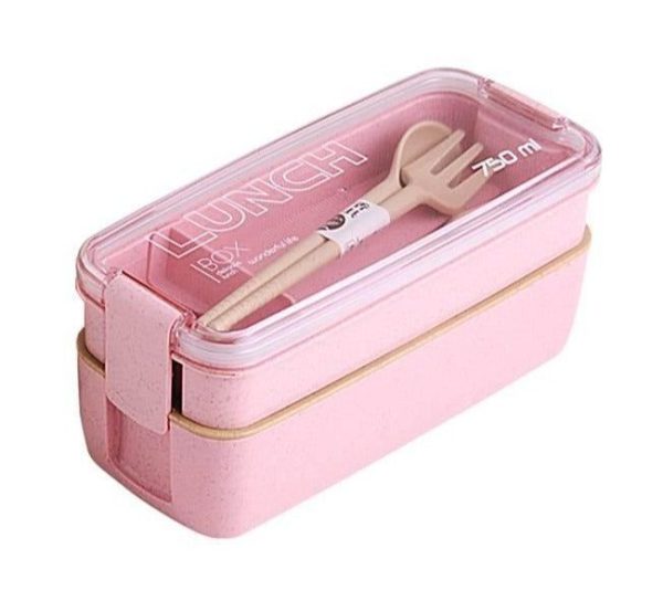 lunch box rose à deux étages