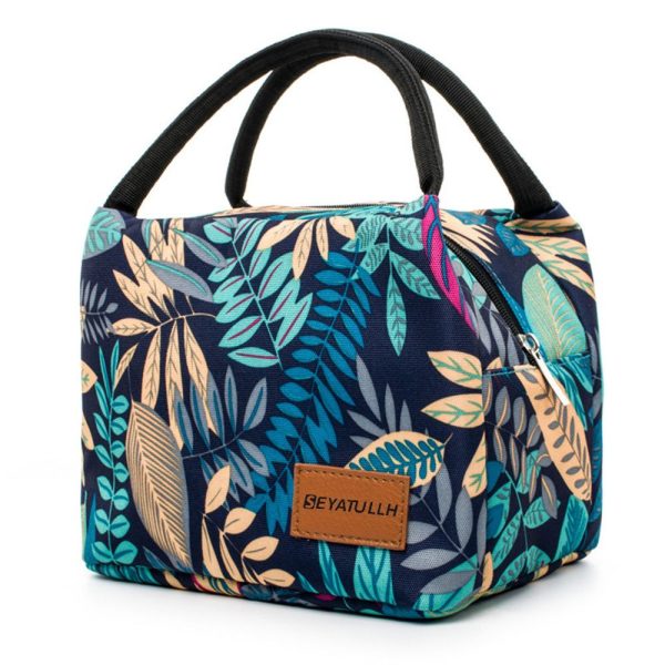 sac isotherme repas feuilles multicolores