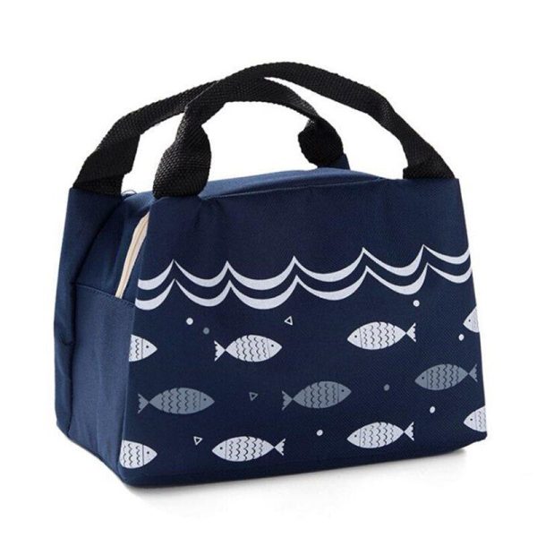 sac isotherme repas poissons bleus et blancs