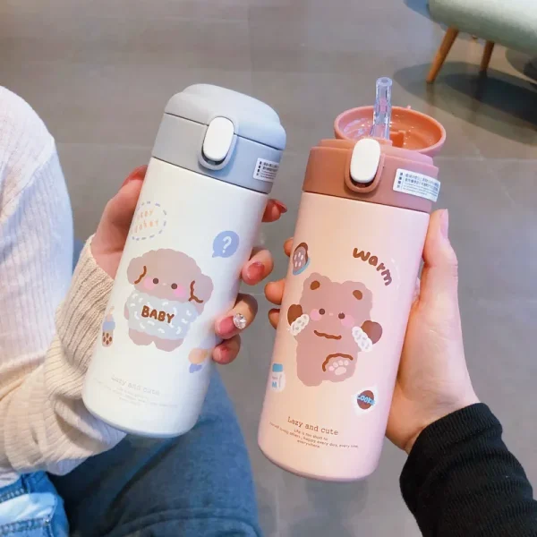 Bouteille Eau Avec Paille Mignon 380ml